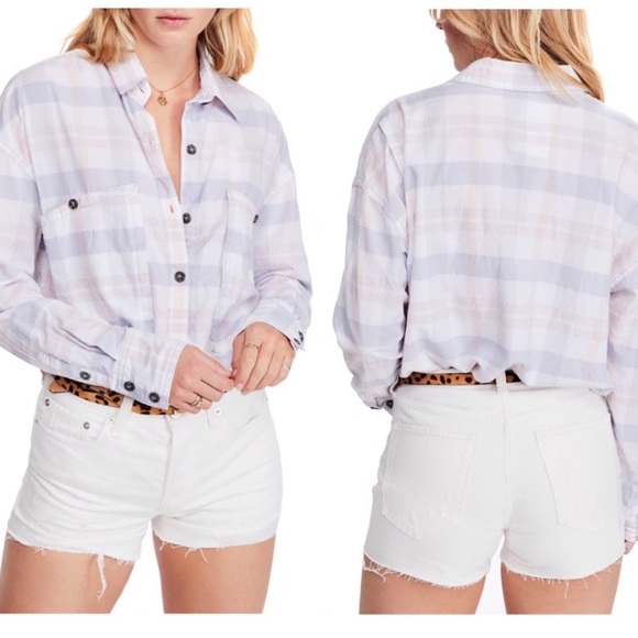 Free People Tops - Free People Loveland Plaid Oversized Button Down